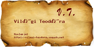 Világi Teodóra névjegykártya